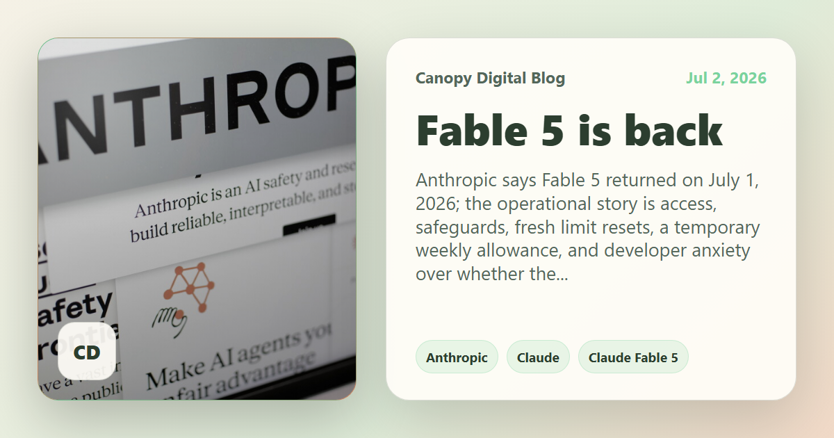 Image sociale pour l’article Fable 5 est de retour